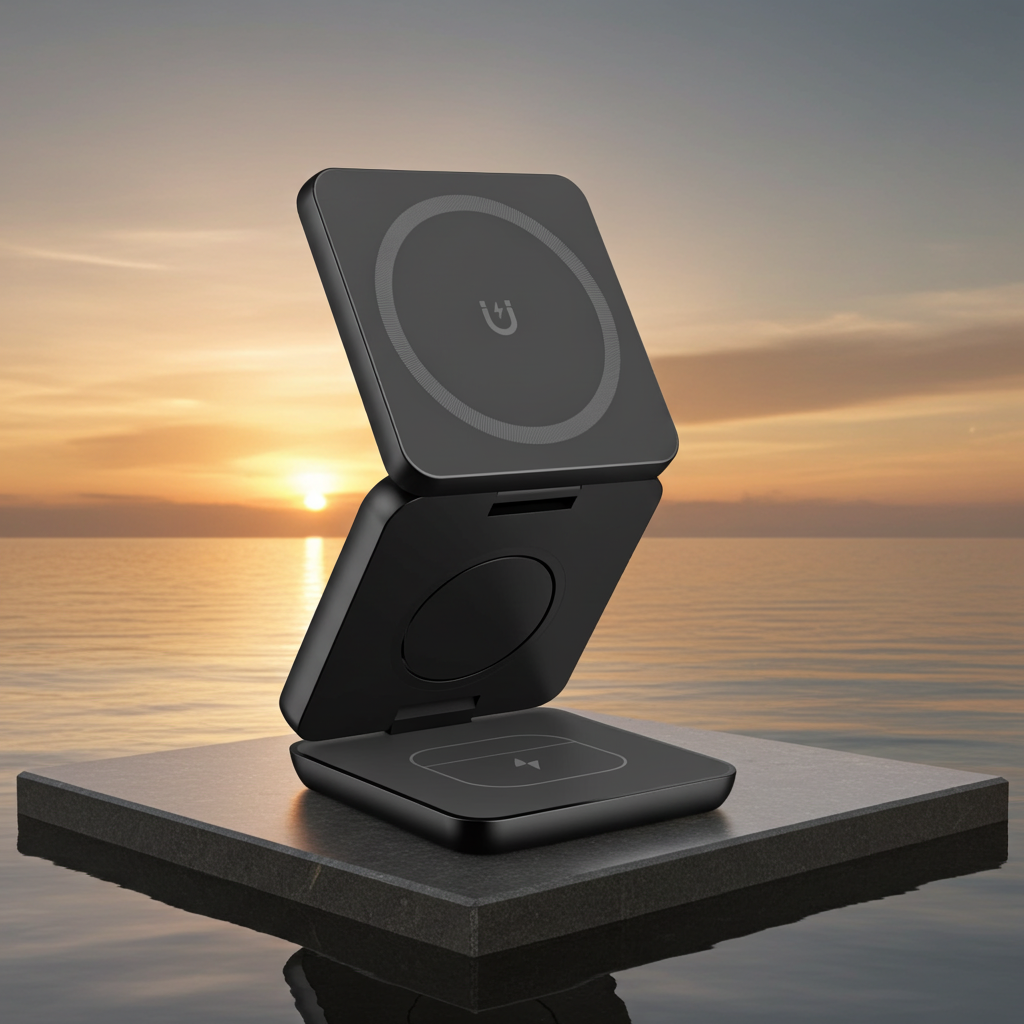 FoldCharge™ Magnetic Wireless Charging Stand – Fast MagSafe Compatible Phone Holder