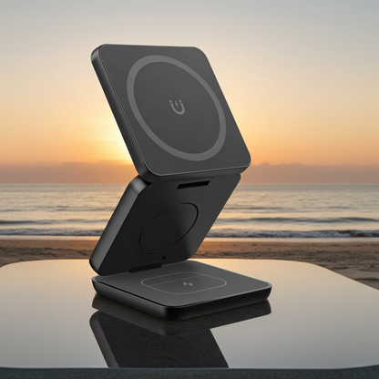 FoldCharge™ Magnetic Wireless Charging Stand – Fast MagSafe Compatible Phone Holder